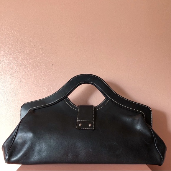 Marc Jacobs Black Leather Top Handle Clutch - Picture 2 of 3